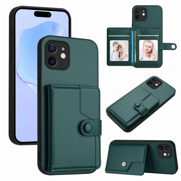 Button Card Bag RFID Anti-theft Phone Case, For iPhone 12 mini, For iPhone 11 Pro Max, For iPhone 11, For iPhone 11 Pro, For iPhone XS / X, For iPhone XR, For iPhone XS Max, For iPhone 8 Plus / 7 Plus