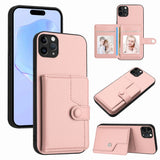 Button Card Bag RFID Anti-theft Phone Case, For iPhone 12 mini, For iPhone 11 Pro Max, For iPhone 11, For iPhone 11 Pro, For iPhone XS / X, For iPhone XR, For iPhone XS Max, For iPhone 8 Plus / 7 Plus