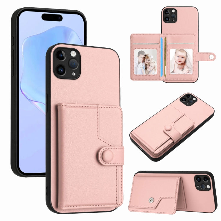Button Card Bag RFID Anti-theft Phone Case, For iPhone 12 mini, For iPhone 11 Pro Max, For iPhone 11, For iPhone 11 Pro, For iPhone XS / X, For iPhone XR, For iPhone XS Max, For iPhone 8 Plus / 7 Plus