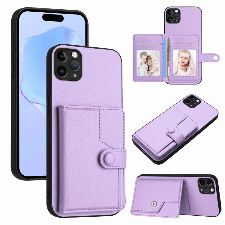 Button Card Bag RFID Anti-theft Phone Case, For iPhone 12 mini, For iPhone 11 Pro Max, For iPhone 11, For iPhone 11 Pro, For iPhone XS / X, For iPhone XR, For iPhone XS Max, For iPhone 8 Plus / 7 Plus