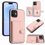 Button Card Bag RFID Anti-theft Phone Case, For iPhone 12 mini, For iPhone 11 Pro Max, For iPhone 11, For iPhone 11 Pro, For iPhone XS / X, For iPhone XR, For iPhone XS Max, For iPhone 8 Plus / 7 Plus