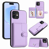 Button Card Bag RFID Anti-theft Phone Case, For iPhone 12 mini, For iPhone 11 Pro Max, For iPhone 11, For iPhone 11 Pro, For iPhone XS / X, For iPhone XR, For iPhone XS Max, For iPhone 8 Plus / 7 Plus