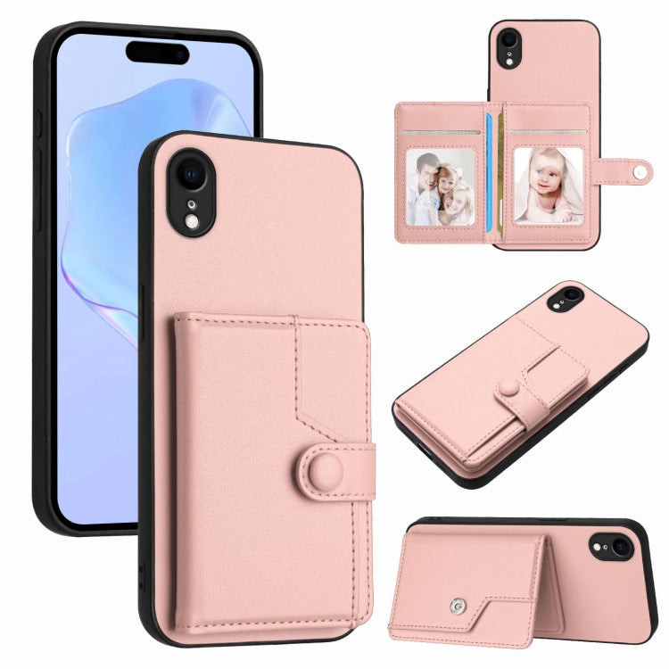 Button Card Bag RFID Anti-theft Phone Case, For iPhone 12 mini, For iPhone 11 Pro Max, For iPhone 11, For iPhone 11 Pro, For iPhone XS / X, For iPhone XR, For iPhone XS Max, For iPhone 8 Plus / 7 Plus