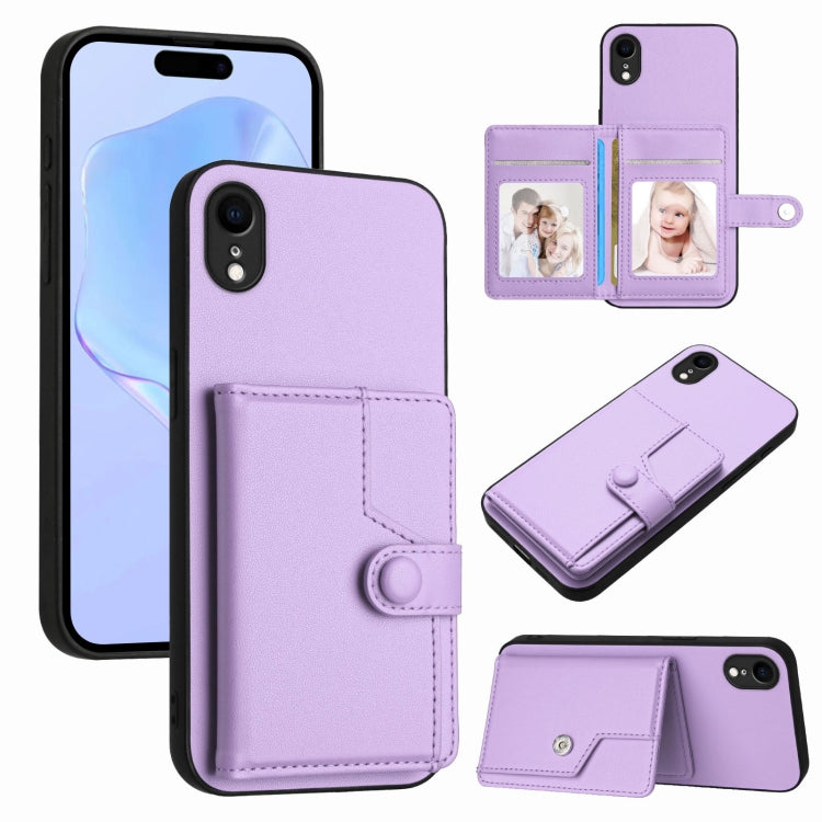 Button Card Bag RFID Anti-theft Phone Case, For iPhone 12 mini, For iPhone 11 Pro Max, For iPhone 11, For iPhone 11 Pro, For iPhone XS / X, For iPhone XR, For iPhone XS Max, For iPhone 8 Plus / 7 Plus