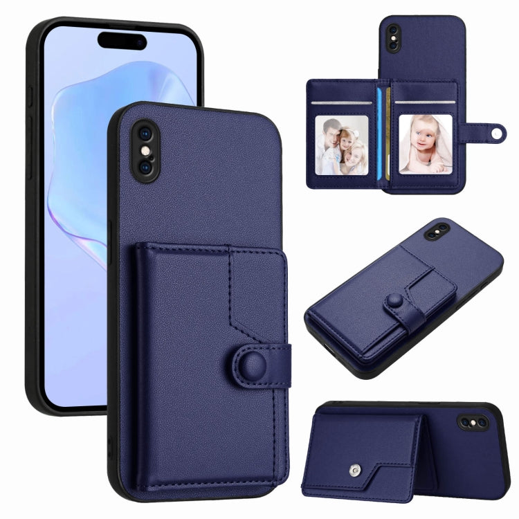 Button Card Bag RFID Anti-theft Phone Case, For iPhone 12 mini, For iPhone 11 Pro Max, For iPhone 11, For iPhone 11 Pro, For iPhone XS / X, For iPhone XR, For iPhone XS Max, For iPhone 8 Plus / 7 Plus