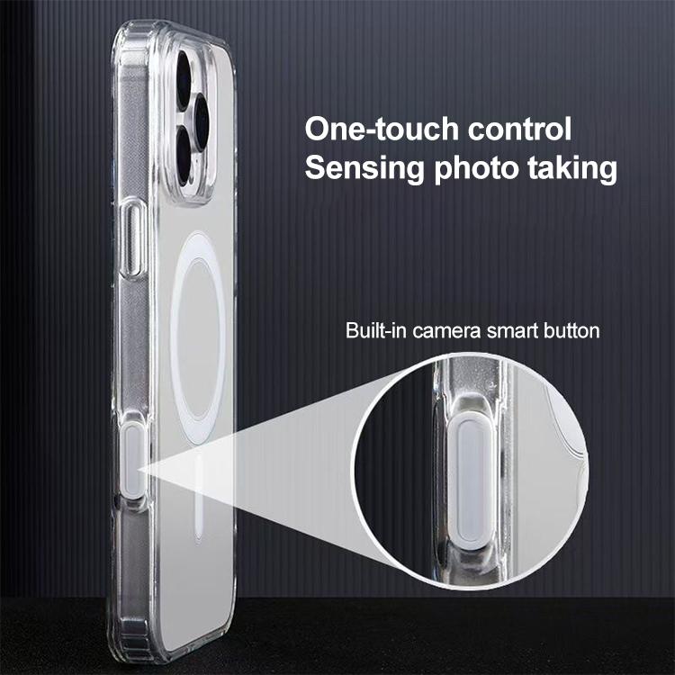 Camera Control AI Button Full Coverage MagSafe Magnetic Clear Phone Case, For iPhone 17 Pro Max, For iPhone 17 Pro, For iPhone 17, For iPhone Air, For iPhone 16 Pro Max, For iPhone 16 Pro, For iPhone 16 Plus, For iPhone 16