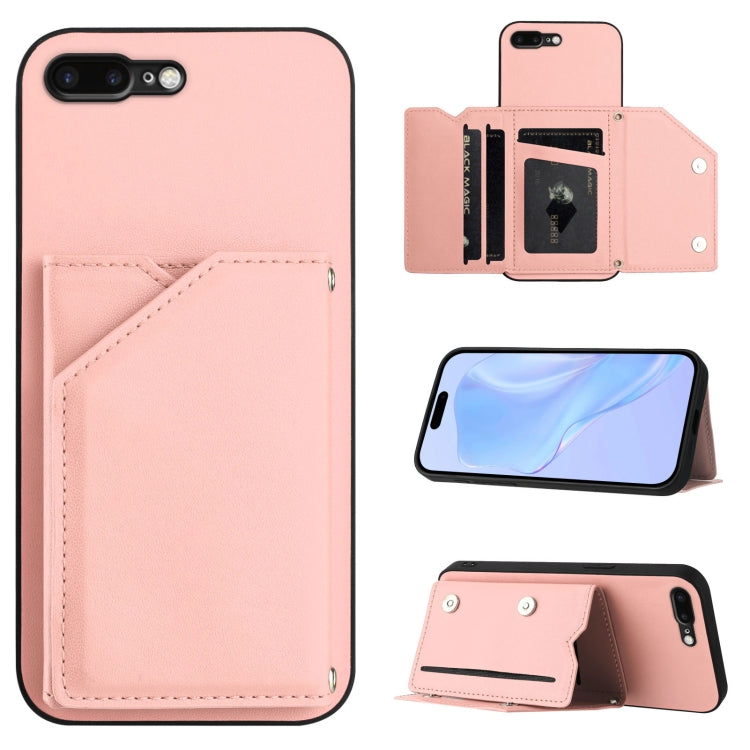 Skin Feel Four Card Slots Phone Case with Wrist Strap, For iPhone 12 mini, For iPhone 11 Pro Max, For iPhone 11, For iPhone 11 Pro, For iPhone X / XS, For iPhone XR, For iPhone XS Max, For iPhone 7 Plus / 8 Plus