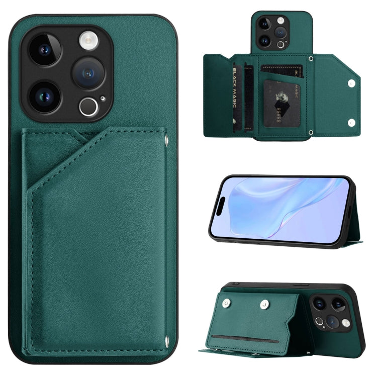 Skin Feel Four Card Slots Phone Case with Wrist Strap, For iPhone 15 Pro Max, For iPhone 15 Pro, For iPhone 15 Plus, For iPhone 15, For iPhone 14 Plus, For iPhone 14, For iPhone 14 Pro, For iPhone 14 Pro Max