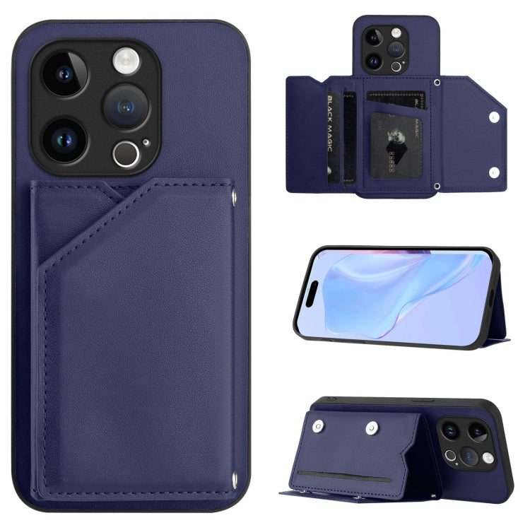 Skin Feel Four Card Slots Phone Case with Wrist Strap, For iPhone 15 Pro Max, For iPhone 15 Pro, For iPhone 15 Plus, For iPhone 15, For iPhone 14 Plus, For iPhone 14, For iPhone 14 Pro, For iPhone 14 Pro Max