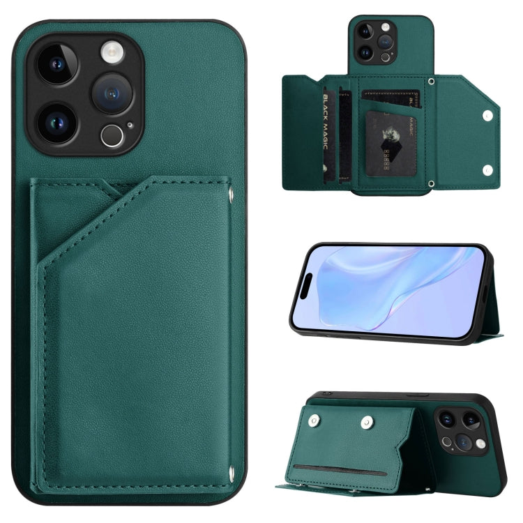 Skin Feel Four Card Slots Phone Case with Wrist Strap, For iPhone 15 Pro Max, For iPhone 15 Pro, For iPhone 15 Plus, For iPhone 15, For iPhone 14 Plus, For iPhone 14, For iPhone 14 Pro, For iPhone 14 Pro Max