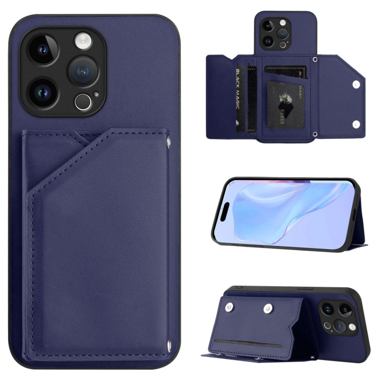 Skin Feel Four Card Slots Phone Case with Wrist Strap, For iPhone 15 Pro Max, For iPhone 15 Pro, For iPhone 15 Plus, For iPhone 15, For iPhone 14 Plus, For iPhone 14, For iPhone 14 Pro, For iPhone 14 Pro Max