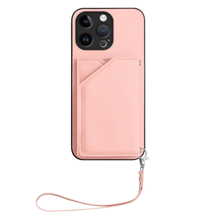 Skin Feel Four Card Slots Phone Case with Wrist Strap, For iPhone 15 Pro Max, For iPhone 15 Pro, For iPhone 15 Plus, For iPhone 15, For iPhone 14 Plus, For iPhone 14, For iPhone 14 Pro, For iPhone 14 Pro Max