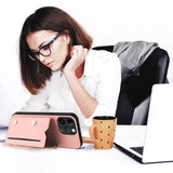 Skin Feel Four Card Slots Phone Case with Wrist Strap, For iPhone 15 Pro Max, For iPhone 15 Pro, For iPhone 15 Plus, For iPhone 15, For iPhone 14 Plus, For iPhone 14, For iPhone 14 Pro, For iPhone 14 Pro Max