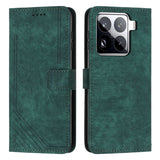 Skin Feel Stripe Pattern Leather Phone Case with Lanyard, For Xiaomi Poco F7 Pro / F7 Ultra, For Xiaomi 15 Ultra, For Xiaomi 15 Pro, For Xiaomi 15