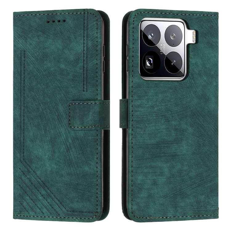 Skin Feel Stripe Pattern Leather Phone Case with Lanyard, For Xiaomi Poco F7 Pro / F7 Ultra, For Xiaomi 15 Ultra, For Xiaomi 15 Pro, For Xiaomi 15