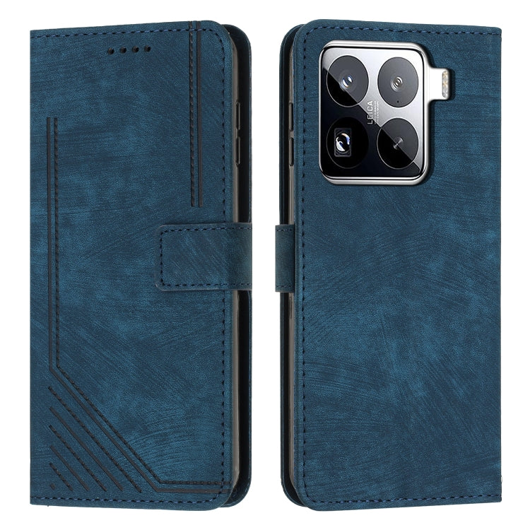 Skin Feel Stripe Pattern Leather Phone Case with Lanyard, For Xiaomi Poco F7 Pro / F7 Ultra, For Xiaomi 15 Ultra, For Xiaomi 15 Pro, For Xiaomi 15