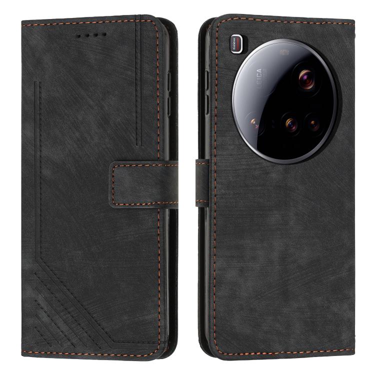 Skin Feel Stripe Pattern Leather Phone Case with Lanyard, For Xiaomi Poco F7 Pro / F7 Ultra, For Xiaomi 15 Ultra, For Xiaomi 15 Pro, For Xiaomi 15