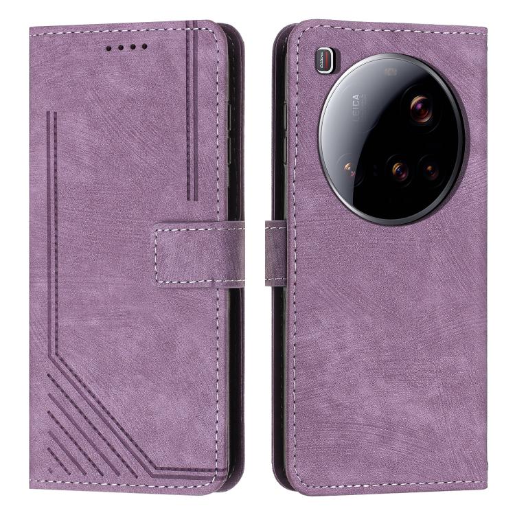 Skin Feel Stripe Pattern Leather Phone Case with Lanyard, For Xiaomi Poco F7 Pro / F7 Ultra, For Xiaomi 15 Ultra, For Xiaomi 15 Pro, For Xiaomi 15