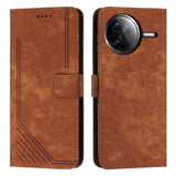 Skin Feel Stripe Pattern Leather Phone Case with Lanyard, For Xiaomi Poco F7 Pro / F7 Ultra, For Xiaomi 15 Ultra, For Xiaomi 15 Pro, For Xiaomi 15