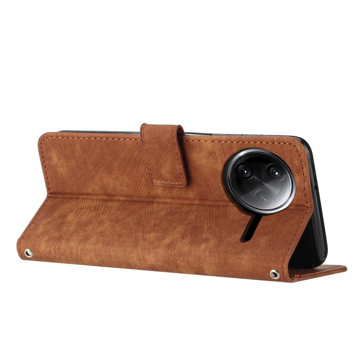 Skin Feel Stripe Pattern Leather Phone Case with Lanyard, For Xiaomi Poco F7 Pro / F7 Ultra, For Xiaomi 15 Ultra, For Xiaomi 15 Pro, For Xiaomi 15
