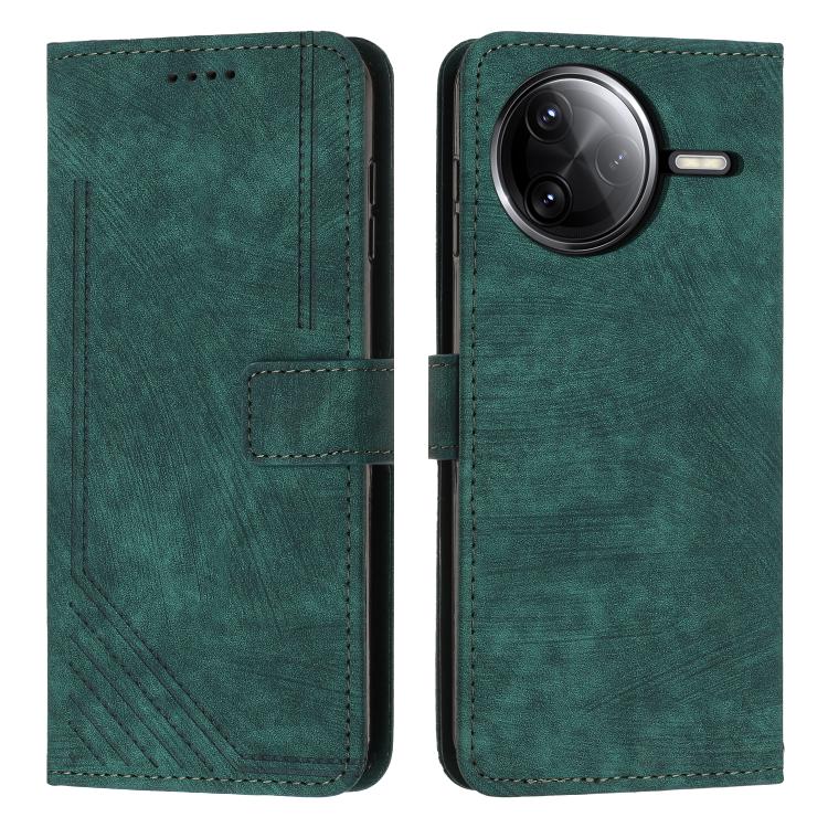 Skin Feel Stripe Pattern Leather Phone Case with Lanyard, For Xiaomi Poco F7 Pro / F7 Ultra, For Xiaomi 15 Ultra, For Xiaomi 15 Pro, For Xiaomi 15