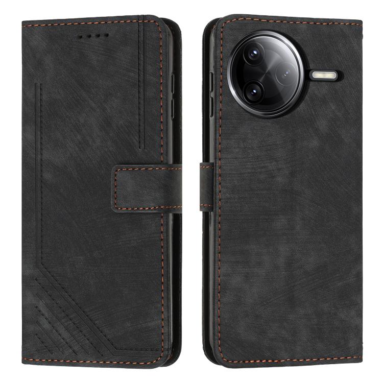 Skin Feel Stripe Pattern Leather Phone Case with Lanyard, For Xiaomi Poco F7 Pro / F7 Ultra, For Xiaomi 15 Ultra, For Xiaomi 15 Pro, For Xiaomi 15