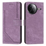 Skin Feel Stripe Pattern Leather Phone Case with Lanyard, For Xiaomi Poco F7 Pro / F7 Ultra, For Xiaomi 15 Ultra, For Xiaomi 15 Pro, For Xiaomi 15
