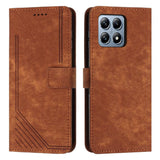 Skin Feel Stripe Pattern Leather Phone Case with Lanyard, For Xiaomi 17 Ultra, For Xiaomi 17 Pro Max, For Xiaomi 17 Pro, For Xiaomi 17, For Xiaomi Poco M7 4G 169mm, For Xiaomi 15T Pro, For Xiaomi 15T, For Xiaomi Poco F7