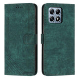 Skin Feel Stripe Pattern Leather Phone Case with Lanyard, For Xiaomi 17 Ultra, For Xiaomi 17 Pro Max, For Xiaomi 17 Pro, For Xiaomi 17, For Xiaomi Poco M7 4G 169mm, For Xiaomi 15T Pro, For Xiaomi 15T, For Xiaomi Poco F7