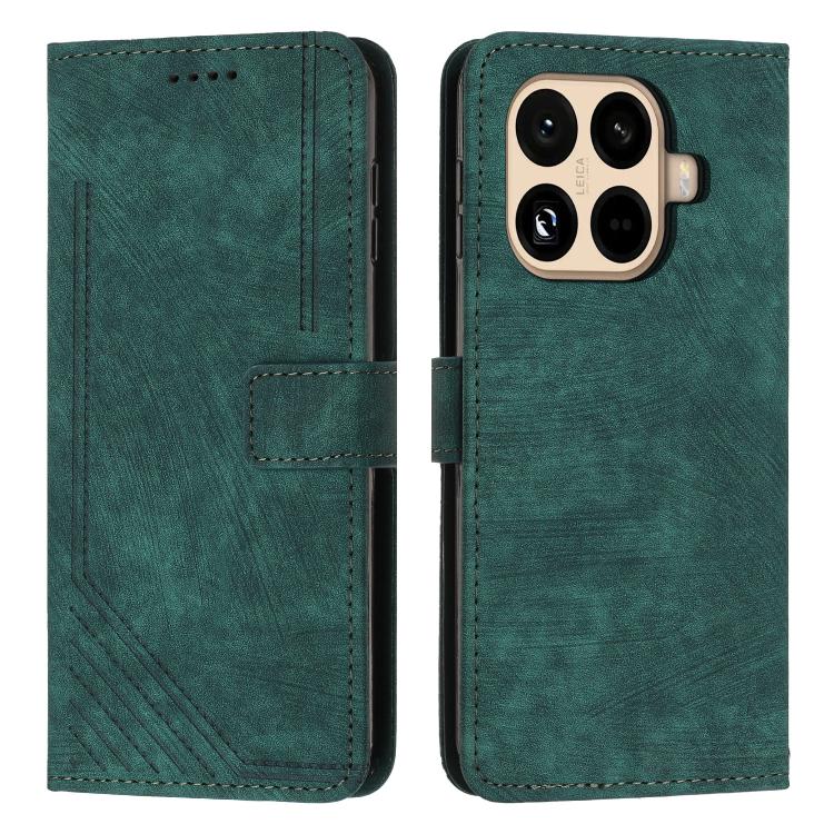 Skin Feel Stripe Pattern Leather Phone Case with Lanyard, For Xiaomi 17 Ultra, For Xiaomi 17 Pro Max, For Xiaomi 17 Pro, For Xiaomi 17, For Xiaomi Poco M7 4G 169mm, For Xiaomi 15T Pro, For Xiaomi 15T, For Xiaomi Poco F7