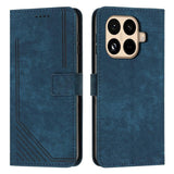 Skin Feel Stripe Pattern Leather Phone Case with Lanyard, For Xiaomi 17 Ultra, For Xiaomi 17 Pro Max, For Xiaomi 17 Pro, For Xiaomi 17, For Xiaomi Poco M7 4G 169mm, For Xiaomi 15T Pro, For Xiaomi 15T, For Xiaomi Poco F7