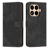 Skin Feel Stripe Pattern Leather Phone Case with Lanyard, For Xiaomi 17 Ultra, For Xiaomi 17 Pro Max, For Xiaomi 17 Pro, For Xiaomi 17, For Xiaomi Poco M7 4G 169mm, For Xiaomi 15T Pro, For Xiaomi 15T, For Xiaomi Poco F7