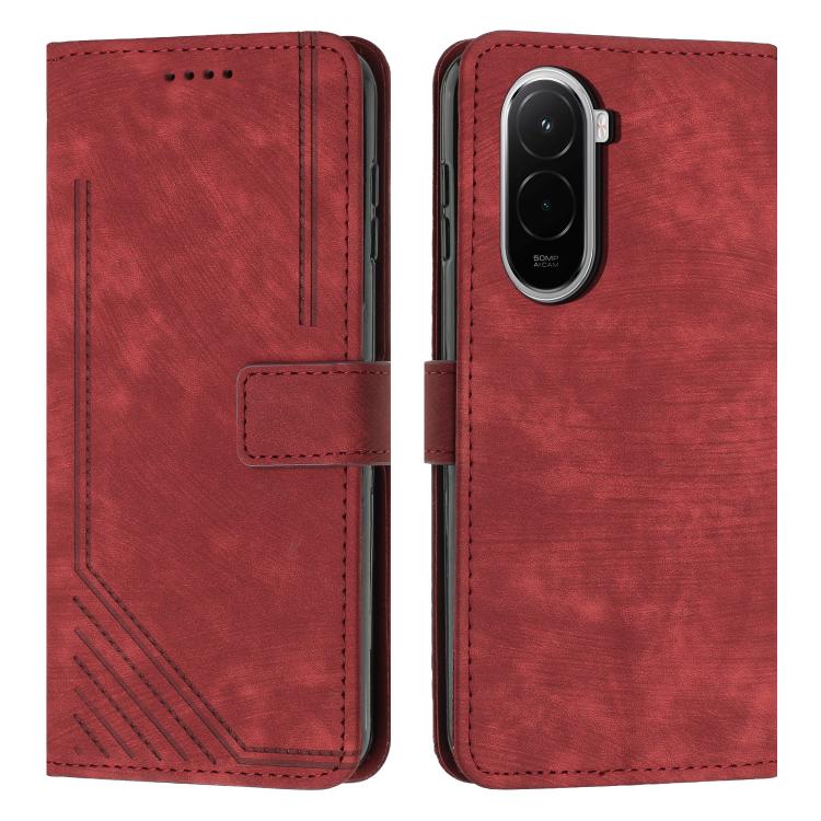 Skin Feel Stripe Pattern Leather Phone Case with Lanyard, For Xiaomi 17 Ultra, For Xiaomi 17 Pro Max, For Xiaomi 17 Pro, For Xiaomi 17, For Xiaomi Poco M7 4G 169mm, For Xiaomi 15T Pro, For Xiaomi 15T, For Xiaomi Poco F7