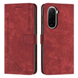 Skin Feel Stripe Pattern Leather Phone Case with Lanyard, For Xiaomi 17 Ultra, For Xiaomi 17 Pro Max, For Xiaomi 17 Pro, For Xiaomi 17, For Xiaomi Poco M7 4G 169mm, For Xiaomi 15T Pro, For Xiaomi 15T, For Xiaomi Poco F7