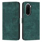 Skin Feel Stripe Pattern Leather Phone Case with Lanyard, For Xiaomi 17 Ultra, For Xiaomi 17 Pro Max, For Xiaomi 17 Pro, For Xiaomi 17, For Xiaomi Poco M7 4G 169mm, For Xiaomi 15T Pro, For Xiaomi 15T, For Xiaomi Poco F7
