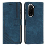 Skin Feel Stripe Pattern Leather Phone Case with Lanyard, For Xiaomi 17 Ultra, For Xiaomi 17 Pro Max, For Xiaomi 17 Pro, For Xiaomi 17, For Xiaomi Poco M7 4G 169mm, For Xiaomi 15T Pro, For Xiaomi 15T, For Xiaomi Poco F7