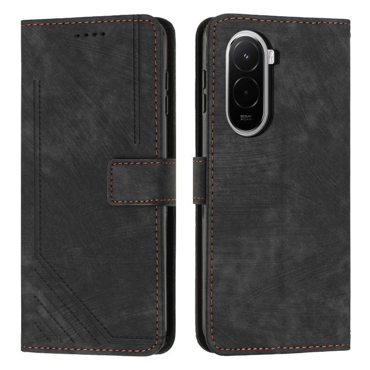 Skin Feel Stripe Pattern Leather Phone Case with Lanyard, For Xiaomi 17 Ultra, For Xiaomi 17 Pro Max, For Xiaomi 17 Pro, For Xiaomi 17, For Xiaomi Poco M7 4G 169mm, For Xiaomi 15T Pro, For Xiaomi 15T, For Xiaomi Poco F7