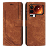Skin Feel Stripe Pattern Leather Phone Case with Lanyard, For Xiaomi 17 Ultra, For Xiaomi 17 Pro Max, For Xiaomi 17 Pro, For Xiaomi 17, For Xiaomi Poco M7 4G 169mm, For Xiaomi 15T Pro, For Xiaomi 15T, For Xiaomi Poco F7
