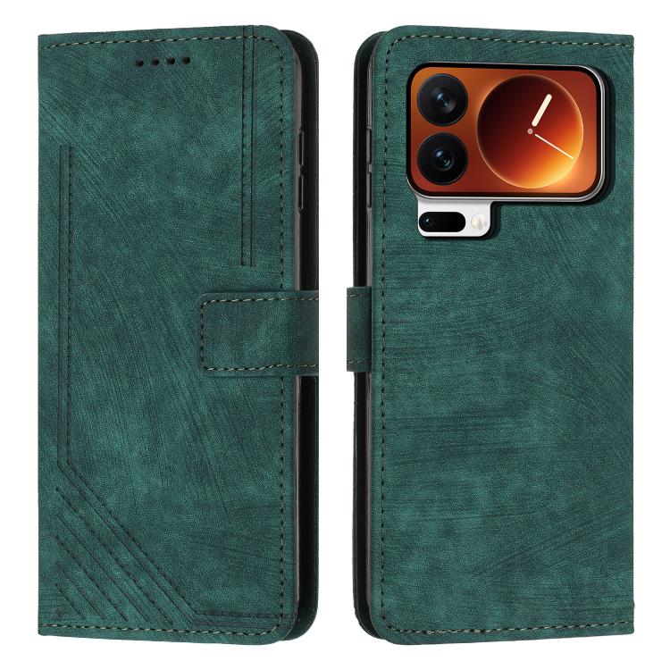 Skin Feel Stripe Pattern Leather Phone Case with Lanyard, For Xiaomi 17 Ultra, For Xiaomi 17 Pro Max, For Xiaomi 17 Pro, For Xiaomi 17, For Xiaomi Poco M7 4G 169mm, For Xiaomi 15T Pro, For Xiaomi 15T, For Xiaomi Poco F7