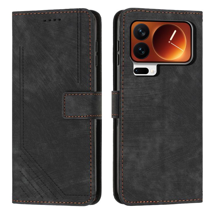 Skin Feel Stripe Pattern Leather Phone Case with Lanyard, For Xiaomi 17 Ultra, For Xiaomi 17 Pro Max, For Xiaomi 17 Pro, For Xiaomi 17, For Xiaomi Poco M7 4G 169mm, For Xiaomi 15T Pro, For Xiaomi 15T, For Xiaomi Poco F7