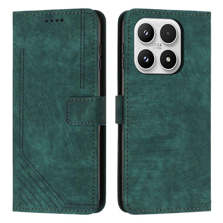Skin Feel Stripe Pattern Leather Phone Case with Lanyard, For Xiaomi 17 Ultra, For Xiaomi 17 Pro Max, For Xiaomi 17 Pro, For Xiaomi 17, For Xiaomi Poco M7 4G 169mm, For Xiaomi 15T Pro, For Xiaomi 15T, For Xiaomi Poco F7