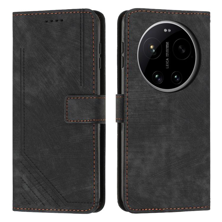 Skin Feel Stripe Pattern Leather Phone Case with Lanyard, For Xiaomi 17 Ultra, For Xiaomi 17 Pro Max, For Xiaomi 17 Pro, For Xiaomi 17, For Xiaomi Poco M7 4G 169mm, For Xiaomi 15T Pro, For Xiaomi 15T, For Xiaomi Poco F7