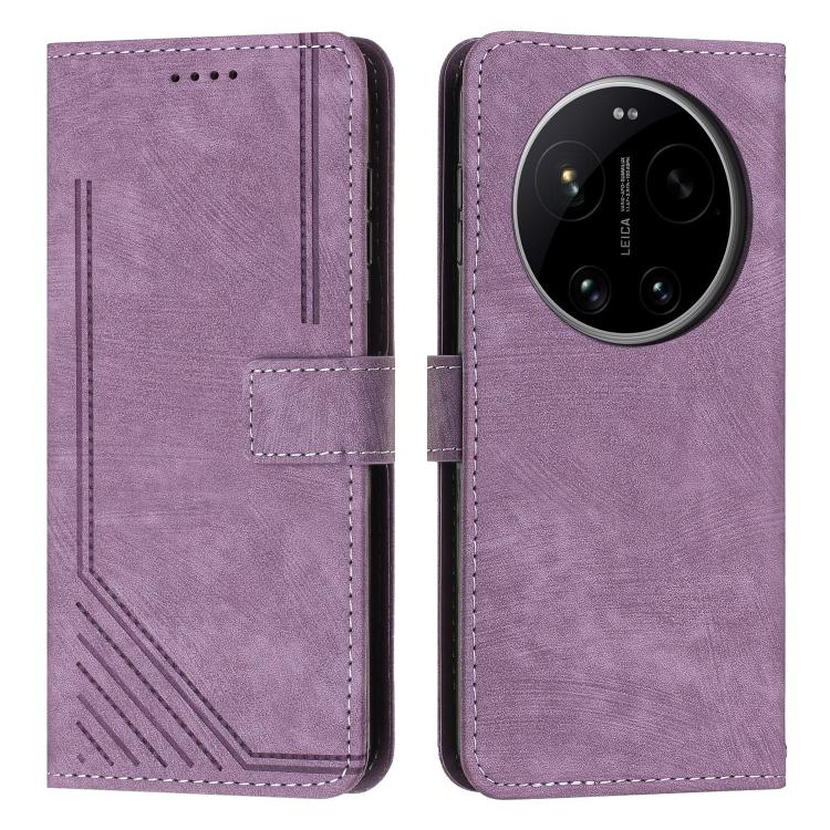 Skin Feel Stripe Pattern Leather Phone Case with Lanyard, For Xiaomi 17 Ultra, For Xiaomi 17 Pro Max, For Xiaomi 17 Pro, For Xiaomi 17, For Xiaomi Poco M7 4G 169mm, For Xiaomi 15T Pro, For Xiaomi 15T, For Xiaomi Poco F7