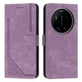 Skin Feel Stripe Pattern Leather Phone Case with Lanyard, For Xiaomi 17 Ultra, For Xiaomi 17 Pro Max, For Xiaomi 17 Pro, For Xiaomi 17, For Xiaomi Poco M7 4G 169mm, For Xiaomi 15T Pro, For Xiaomi 15T, For Xiaomi Poco F7
