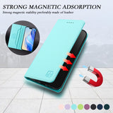 RC01 Dual-Folded Magnetic Suction RFID Leather Phone Case, For iPhone 16 Pro, For iPhone 16 Plus, For iPhone 16, For iPhone 15 Pro Max, For iPhone 15 Pro, For iPhone 15 Plus