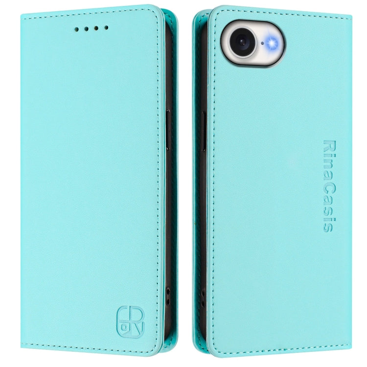 RC01 Dual-Folded Magnetic Suction RFID Leather Phone Case, For iPhone 17e / 16e, For iPhone 17 Pro Max, For iPhone 17 Pro, For iPhone 17, For iPhone Air, For iPhone 16 Pro Max
