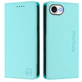 RC01 Dual-Folded Magnetic Suction RFID Leather Phone Case, For iPhone 17e / 16e, For iPhone 17 Pro Max, For iPhone 17 Pro, For iPhone 17, For iPhone Air, For iPhone 16 Pro Max