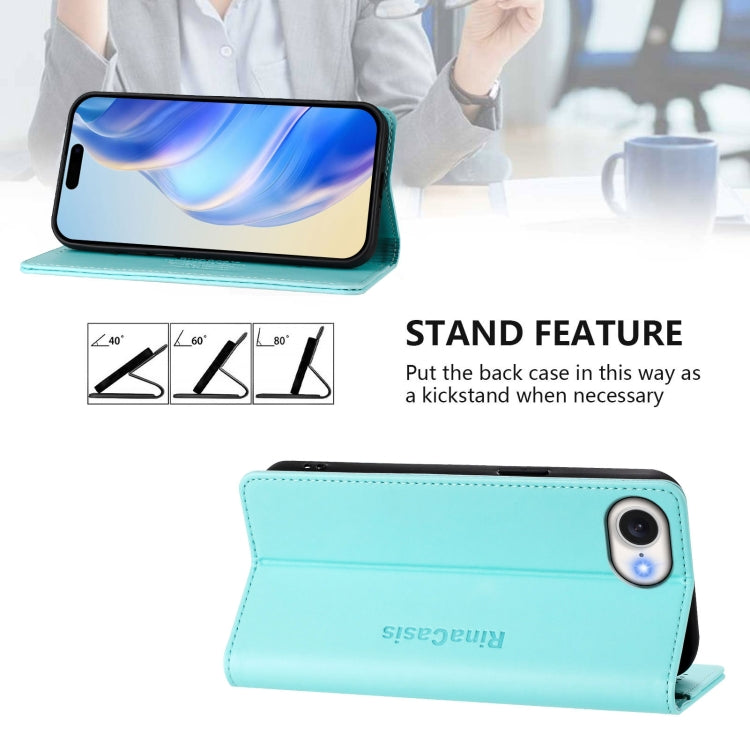 RC01 Dual-Folded Magnetic Suction RFID Leather Phone Case, For iPhone 17e / 16e, For iPhone 17 Pro Max, For iPhone 17 Pro, For iPhone 17, For iPhone Air, For iPhone 16 Pro Max