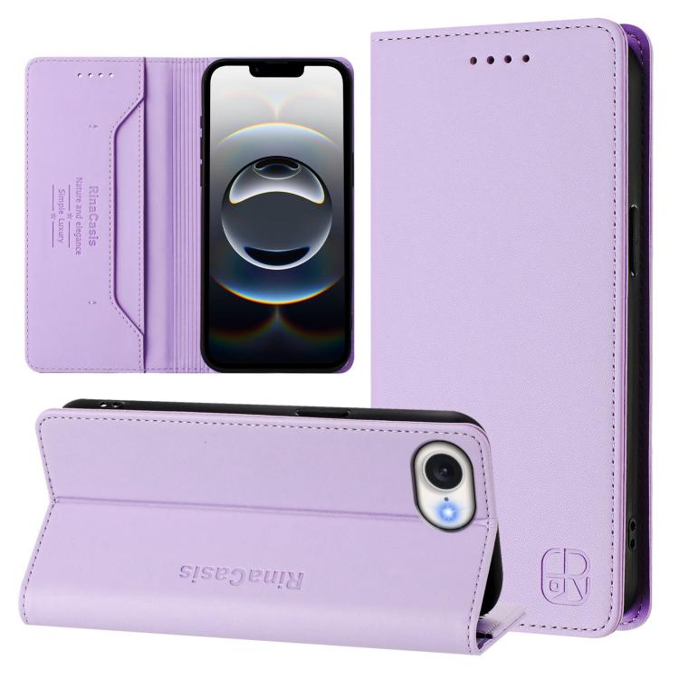 RC01 Dual-Folded Magnetic Suction RFID Leather Phone Case, For iPhone 17e / 16e, For iPhone 17 Pro Max, For iPhone 17 Pro, For iPhone 17, For iPhone Air, For iPhone 16 Pro Max