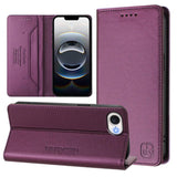 RC01 Dual-Folded Magnetic Suction RFID Leather Phone Case, For iPhone 17e / 16e, For iPhone 17 Pro Max, For iPhone 17 Pro, For iPhone 17, For iPhone Air, For iPhone 16 Pro Max